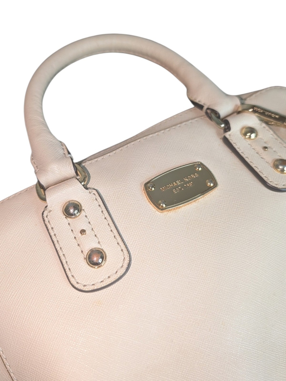 MICHAEL Michael Kors Cream Dome Satchel with Crossbody Strap - Picture 2 of 6